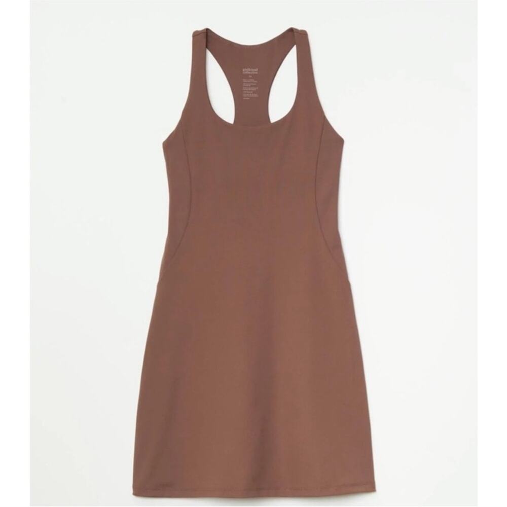NWT Girlfriend Collective‎ Brown Athletic Workout Exercise Dress